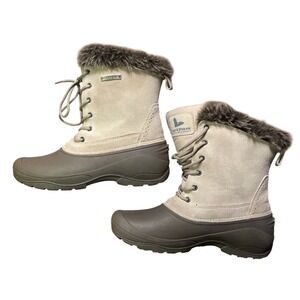 Field & Stream Womens‎ Tan Faux Fur Lined Winter Boots Lace Up Waterproof Size 8